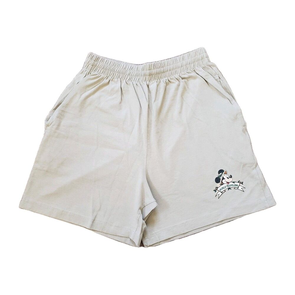 VTG 90s Disney Originals World Traveler Sz Large USA Made Mens Beige 5.5" Shorts